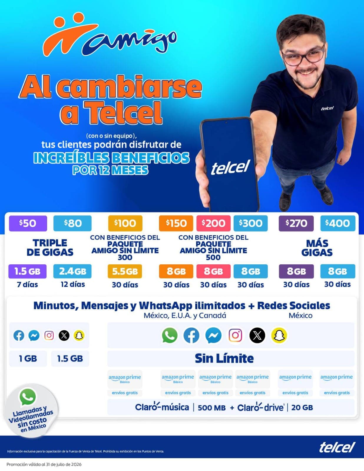 Material tarifario Amigo Kit - Portabilidad